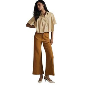Anthropologie Womens High-Waisted Wide-Leg crop Pants women’s 32
